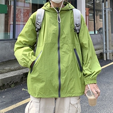 防晒衣男韩版潮流连帽果绿色痞子帅2026夏季薄款ins外套W4842-P40，男装防晒衣，星座412