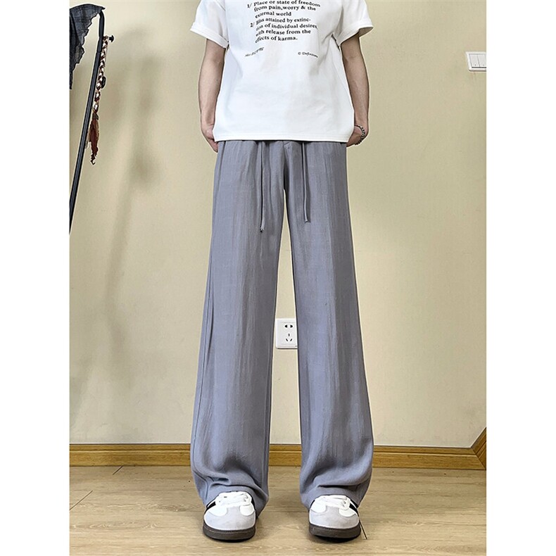 A1788059新款夏季薄款透气耐磨男直筒长裤麻休闲宽松垂感阔腿裤,男装休闲裤,电商A178