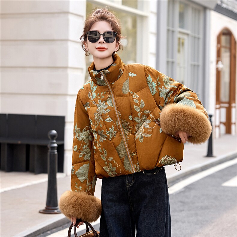 现货，现货人丝2025年冬季羽绒真狐狸毛短款加厚羽绒服,女装羽绒服,艾仟回(原伊仟回)