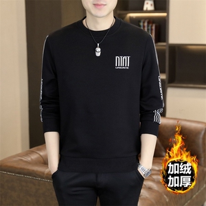 秋季卫衣男士休闲时尚圆领套头圆领卫衣打底衫L512-P47加绒P52图片