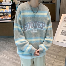 秋复古卫衣男潮牌街头宽松百搭情侣休闲外套，男装针织衫/毛衣，星座716-3