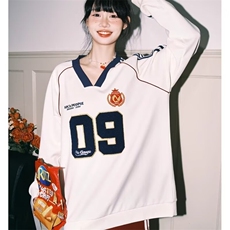 冷淡系高级感潮男女卫衣春秋季宽松慵懒风v领上衣服W52P52，男装卫衣，星座1013-5