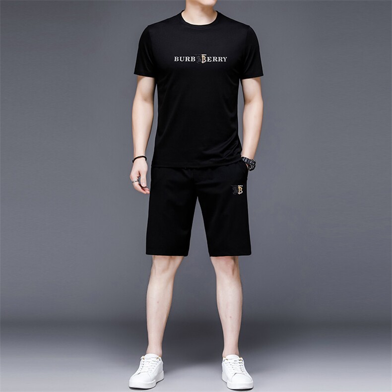 2023年夏款潮流休闲时尚男士运动短袖短袖套装P130,男装休闲套装,电商D223-1