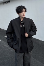 8XL-M美式复古棒球服外套男特大码潮牌双拉链立领夹克衫JK005P85，男装夹克，电商B312