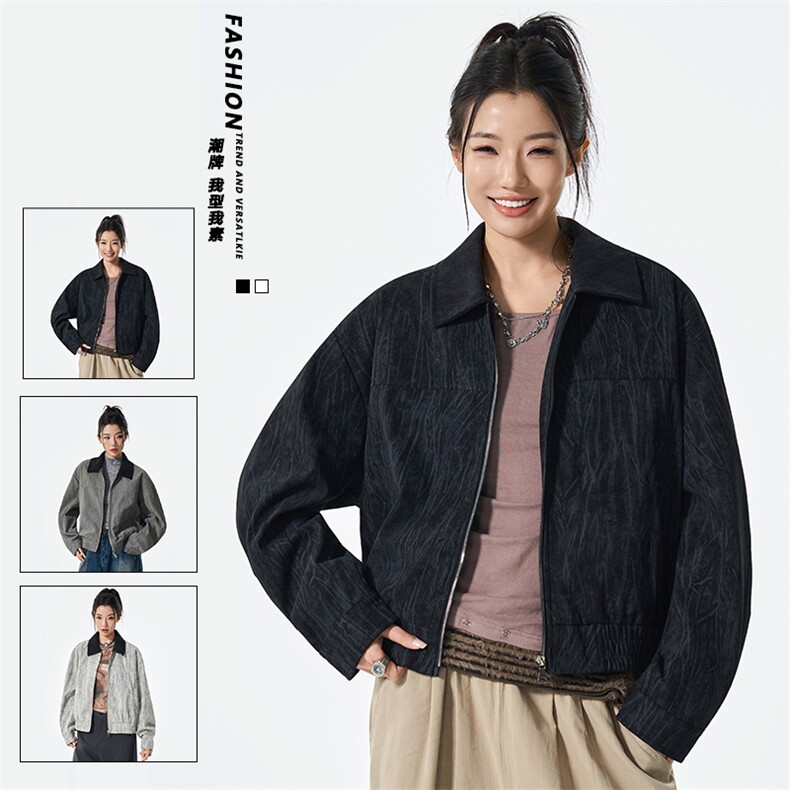 复古工装夹克男2025秋季新款宽松翻领外套夹克上衣JS5622-P78,男装夹克,星座610（原A335）