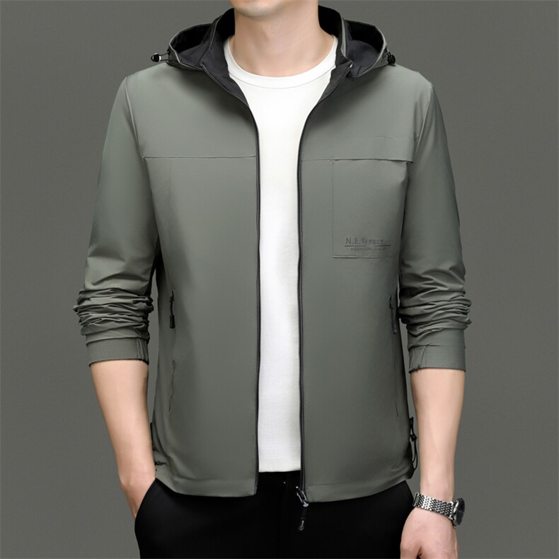 CRRRJK8018钱塘2020-2中青年男士秋冬新款百搭简约有帽风衣P120，男装风衣，钱塘207-2