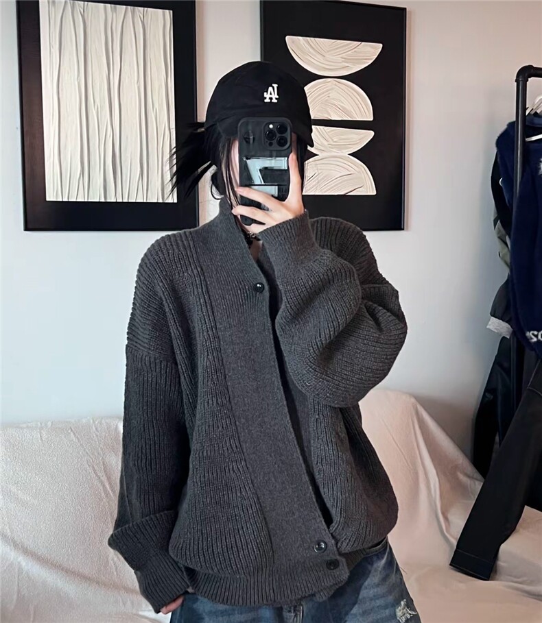 出货针织衫道袍毛衣秋季开衫老钱百搭松弛慵懒感上衣外套MF45P65,男装针织衫/毛衣,电商D256-2(原A064-2)