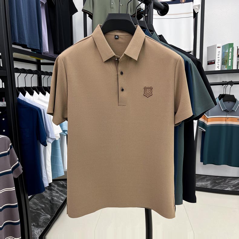 翻领短袖T恤男士冰丝商务休闲夏季时尚Polo衫半袖体恤上衣男潮,男装T恤,电商B212（原钱塘6029）