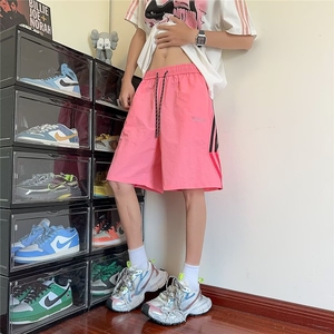 夏季潮流宽松男士三条纹运动短裤潮牌ins风百搭时尚休闲五分裤子图片