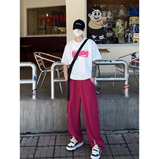 B221美式ins街头hiphop宽松休闲薄款冰丝工装裤LK23124-P60控78，男装休闲裤，电商B221