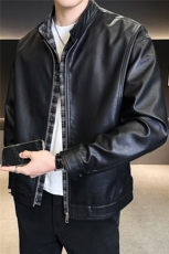 2026新款春季假两件男士皮衣外套时尚立领皮夹克A313-5809-P155，男装夹克，电商A313