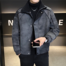 皮毛一体外套男士皮衣冬季2025新款加绒加厚皮夹克A313-9926-P178，男装夹克，电商A313