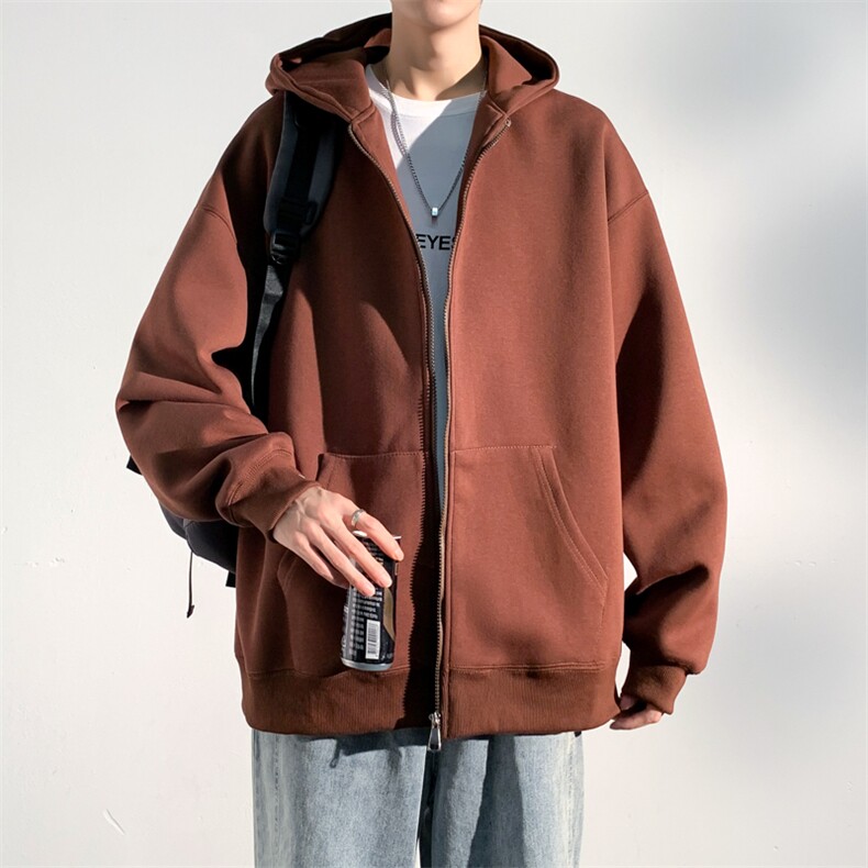 抖音 420克重磅华棉复合纯色开衫卫衣 DY05-P50图片