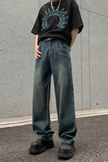 美式高街小众牛仔裤男个性百搭休闲裤G9628/P5578，男装牛仔裤，电商D202