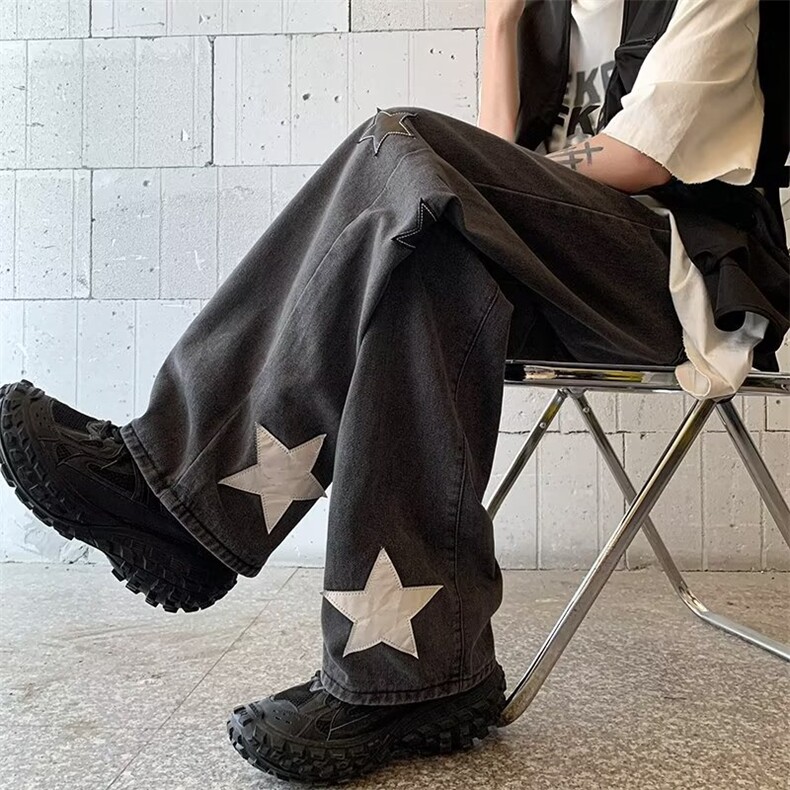 青春流行ins男直筒水洗牛仔裤N4001P45,男装牛仔裤,星座1116-2