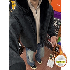 现货高品质美式冬季重磅座山雕大毛毛领pu皮棉衣男女加厚外套，男装皮衣，电商A486