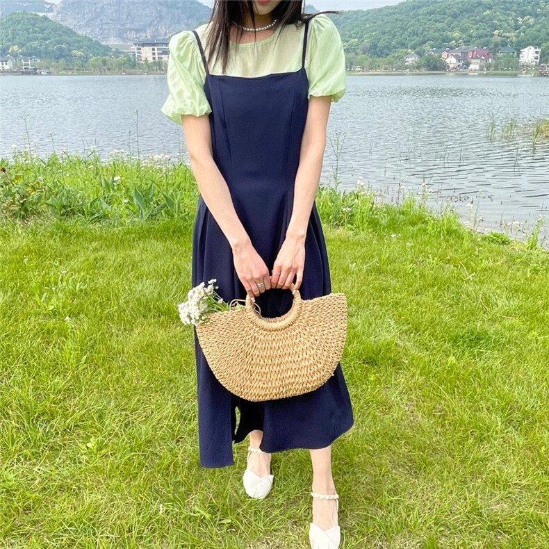 现货夏季新款两件套连衣裙，女装连衣裙，YI MAN