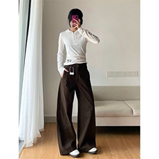 美拉阔腿牛仔裤女春秋宽松显瘦梨型身材裤子N09141-P50，男装牛仔裤，星座308B-2