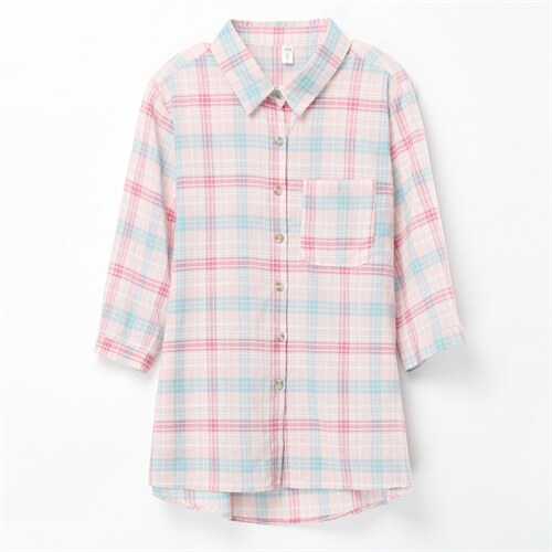 纯棉格子衬衣女款2025新款爆款春秋中老年女士衬衫长袖上衣，女装衬衫，奕阳依阁