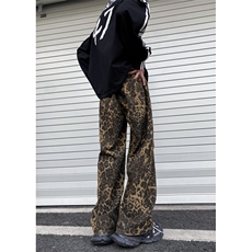 INS美式小众高街春季新款豹纹宽松牛仔裤B315-K24019-p65控88，男装牛仔裤，电商B315