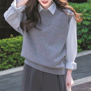 秋季新款时尚百搭宽松显瘦休闲马甲女外套图片