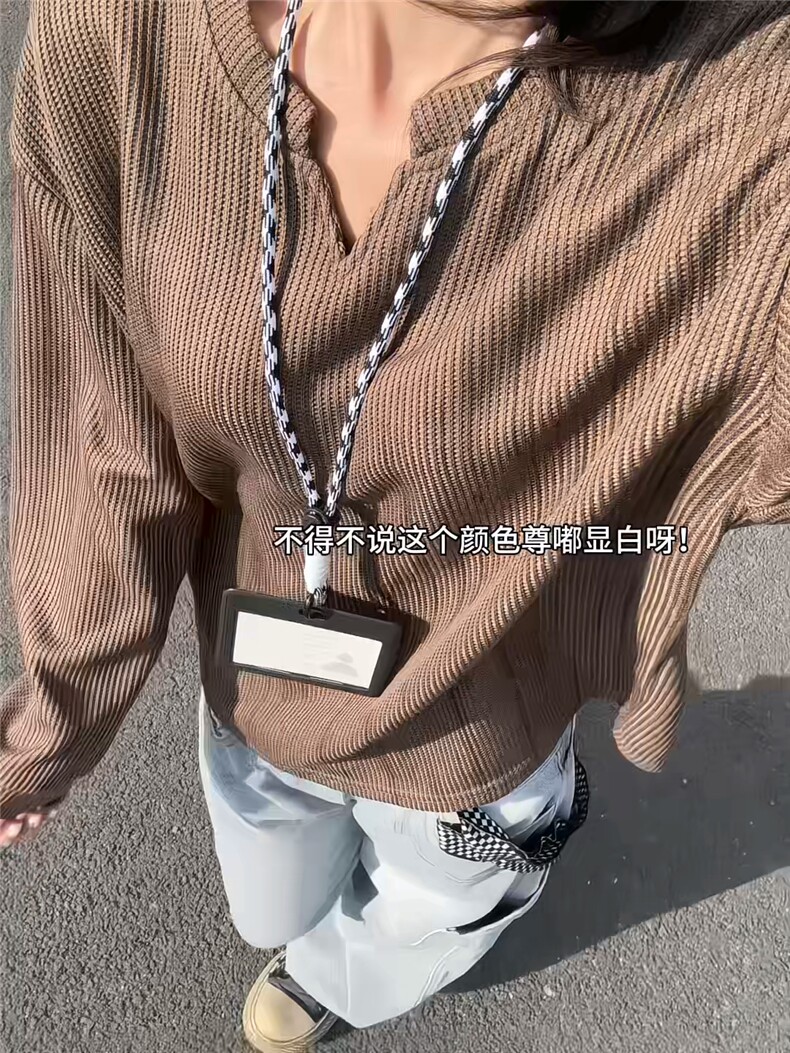 XZ809A/SYR21/P30/控48麦穗格扎染V领口长袖T恤卫衣,男装T恤,星座809A(原222-1)