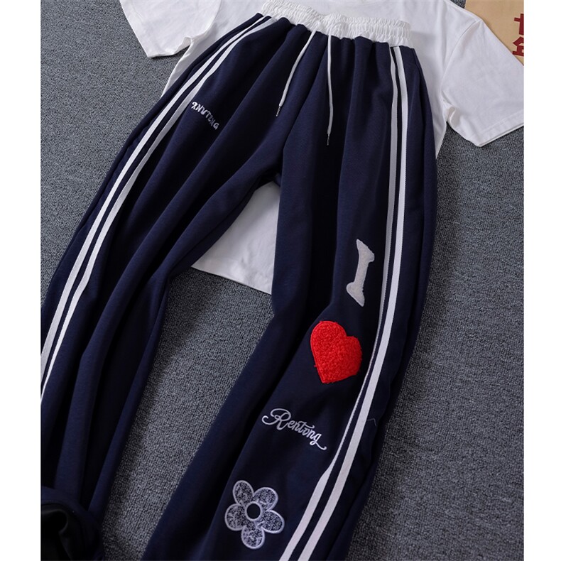 高质量现货特P45】男女宽松休闲裤三条杠卫裤XZ-610A-W03,男装休闲裤,星座610A
