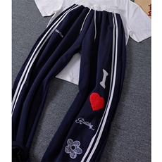 高质量现货特P45】男女宽松休闲裤三条杠卫裤XZ-610A-W03，男装休闲裤，星座610A
