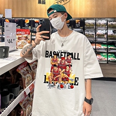 灌篮高手动漫重磅宽松印花情侣短袖大码T恤衫男D301P28控39，男装T恤，电商A335-1（原A458）