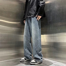 欧美高街vibe裤子潮牌ins牛仔裤男美式oversize阔腿长裤N6026-p38，男装牛仔裤，星座1008