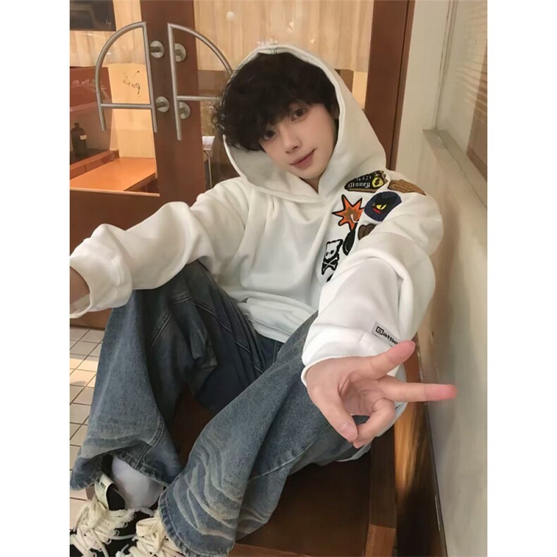 5211-P56新款宽松毛巾绣潮牌卫衣外套薄款/加绒,女装卫衣/绒衫,星座617A-2