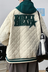 冬款港风加棉加厚创意棉服假两件连帽外套男士8135-P140 控价178图片