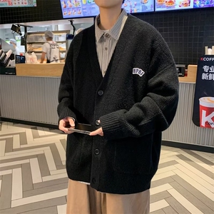 港风开衫毛衣外套男宽松慵懒上衣针织衫情侣装秋冬季毛衣M535-P48图片