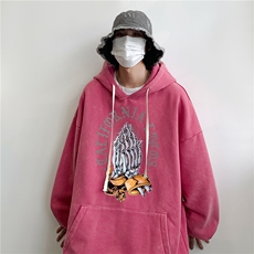 新款秋冬港风宽松连帽套头卫衣X5666-常规P70控88-加绒P80控98，男装卫衣，电商A061-1
