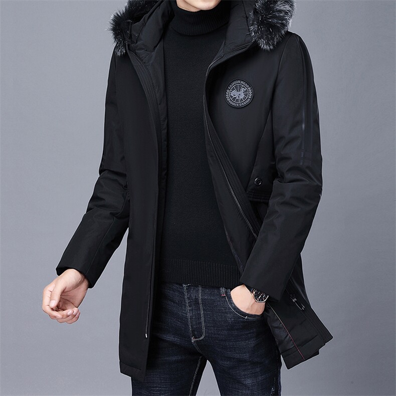 AN9376钱塘2020-3新款中长款连帽男士羽绒服商务休闲男装外套P289,男装羽绒服,钱塘207-3