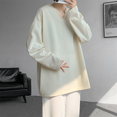 8XL-M长袖打底衫T恤V领针织体恤麦穗条卫衣加肥加大码TX3102特P35，男装T恤，电商B238