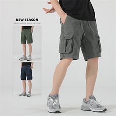 2026夏季重磅水洗大口袋工装短裤潮流休闲裤A436-5251-P5278，男装牛仔裤，电商A436