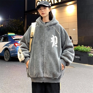 2024冬上新加绒加厚棉衣羊羔绒宽松连帽外套男女 987-P110控价158图片