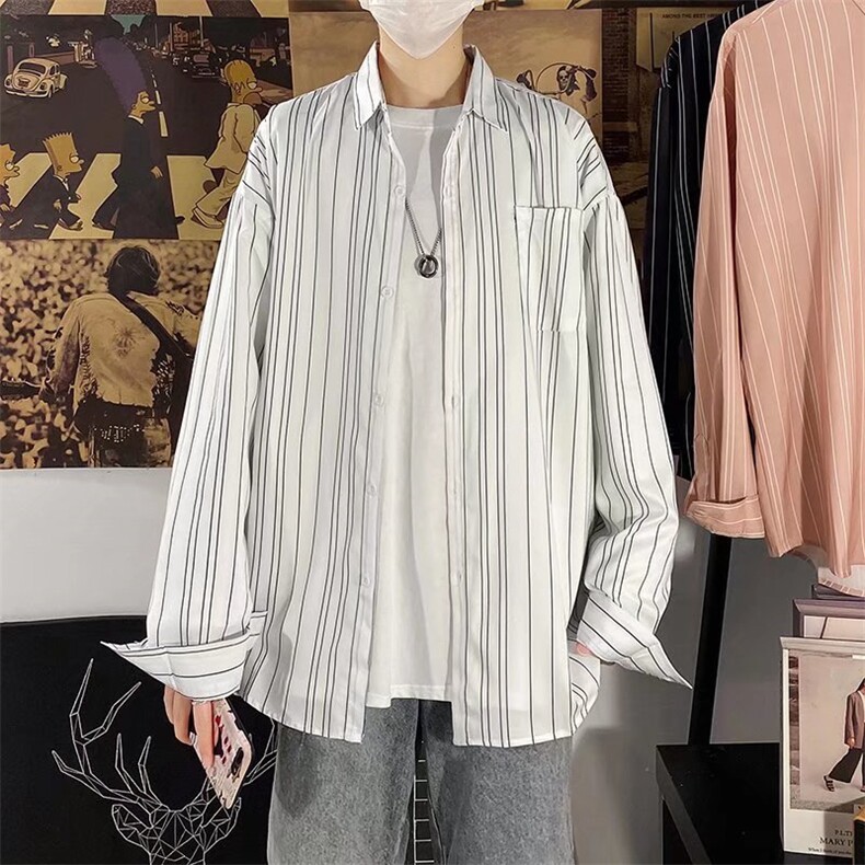 长袖衬衫男港风日系外套C2209P28图片