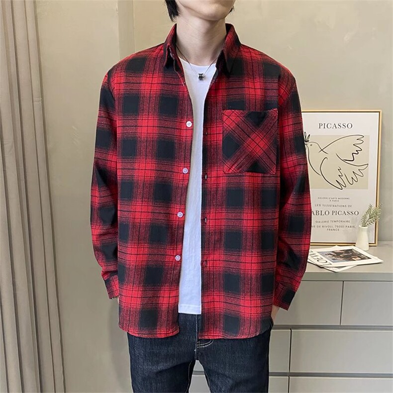 男春季衬衫港风日系长袖衬衫CG1P35图片