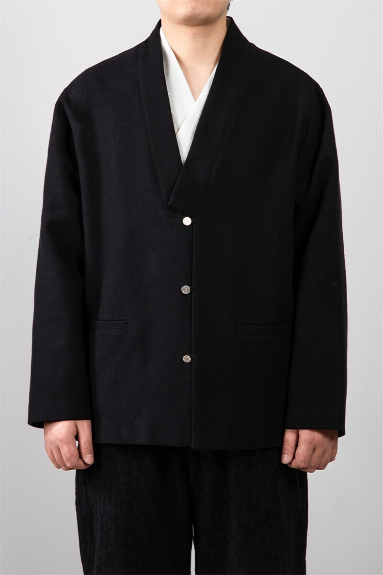 春装新款风男装棉麻男士改良汉服外套H108P90,男装民族服装,钱塘802