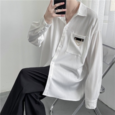 日系衬衫男长袖夏季港风宽松韩版潮流ins港风冰丝衬衣W1159-P32，男装衬衫，星座512-4