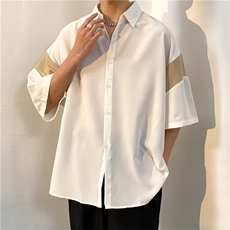 衬衫男韩版潮流拼色百搭2023夏季新款ins宽松百搭外套CY088-P30，男装衬衫，星座412-2
