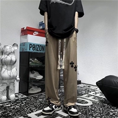 宽松男高街潮工装裤复古薄款日系夏季裤子休闲裤B422P32，男装休闲裤，星座1116-2