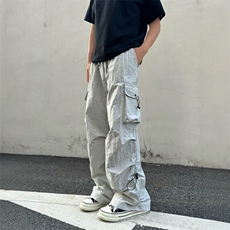 美式复古伞兵工装裤男女夏季户外vibe显瘦褶皱阔腿休闲裤KM987，男装工装外套，星座1116A（原606A-3）