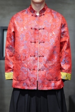 新品新中式风色天香提花盘扣立领夹克唐装拼色外套JK103，男装夹克，星座305A（原312A-1）