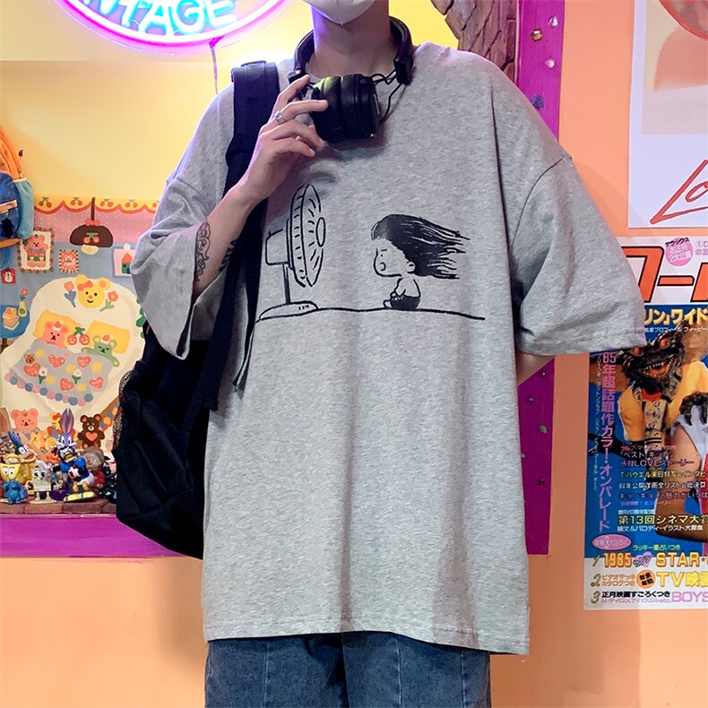 517A-1-T903-P28控38潮流涂鸦宽松大码圆领短袖情侣T,男装T恤,星座517A-1
