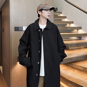 春装潮流时尚简约中长款风衣男休闲大码外套 F88特P80图片