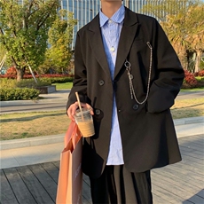 西服男夏季小众设计感春秋季ins港风宽松小西装外套W1096-P48，男装夹克，星座512-4