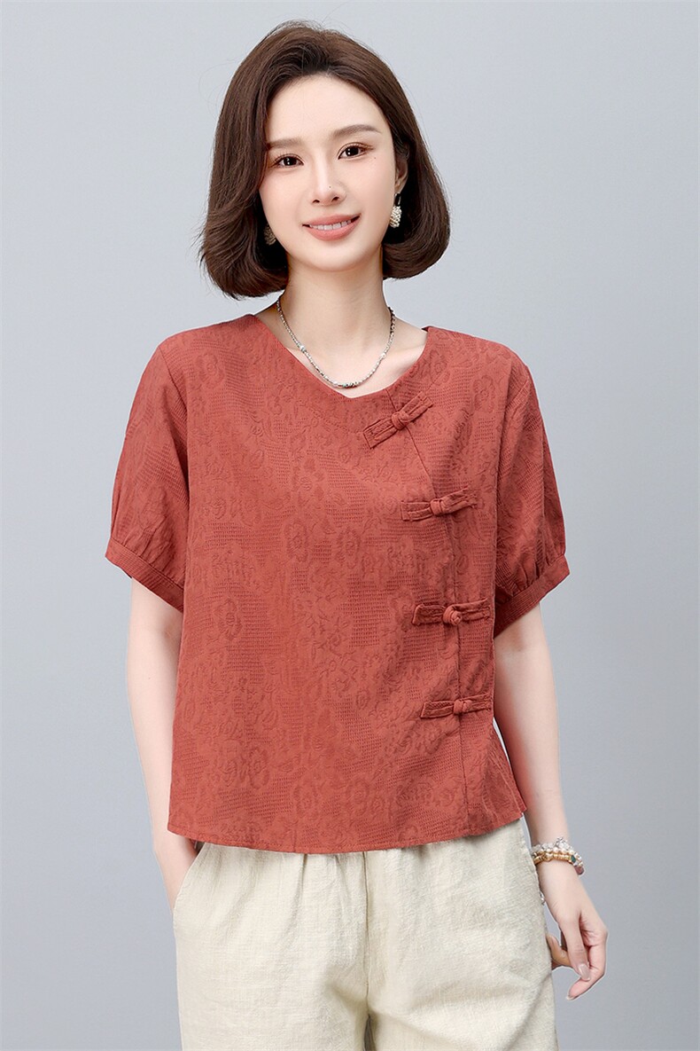 棉麻休闲女夏装2025夏季新款妈妈时尚洋气减龄亚麻裤子,女装大码女装,依恋蒂丝